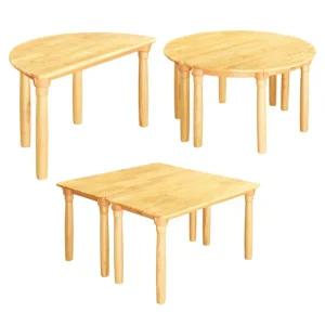유치원 안전 원목 책상 1p 테이블 나무 사각 어린이 초등 학생 다리 가구 모서리 교구장