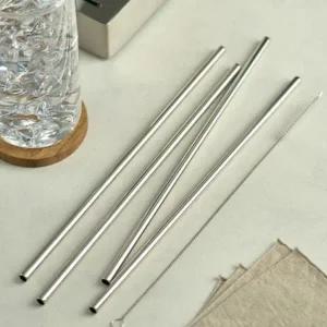 [골드스마일]다회용 스텐 스트로우 일자 빨대 세척솔 세트 30cm 아기스텐빨대컵