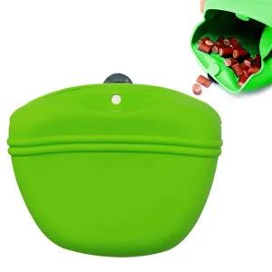 [골드스마일]실리콘 그린 스낵백 애견 트레이닝용 간식통 반려동물 간식 보관함