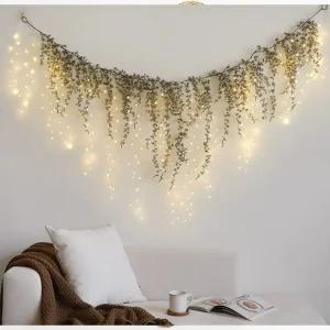 북유럽 감성 크리스마스 벽트리 벽걸이 가정용 와이어 자작나무 앵두전구