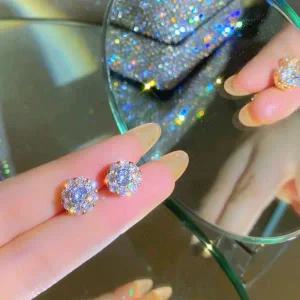 [골드스마일]실버 꽃모양 세트 선물 큐빅 조명 반짝반짝 인