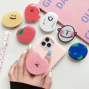 (무료배송) 16컬러 캐릭터 스마트톡 스티커 스마트폰 거치