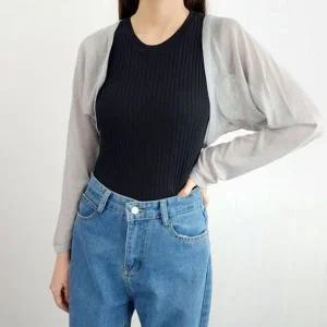 [하프클럽/]S/S S/S 숏기장 라이트 볼레로가디건 넉넉핏 비침소재 하프기장