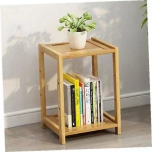 [라일리생활건강] Rly 진열대 플랜홈대나무2단선반책진열화분인테리어선반