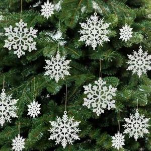 눈꽃 장식 오너먼트 화이트 트리 크리스마스 파티 인테리어 가랜드 홈데코 벽장식 눈송이 행잉 세트