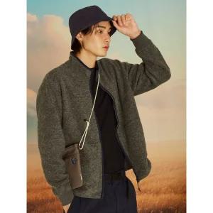 빈폴멘 BEANPOLEKNAP 울 블렌드 플리스 집업 그레이 BC4X41NA23