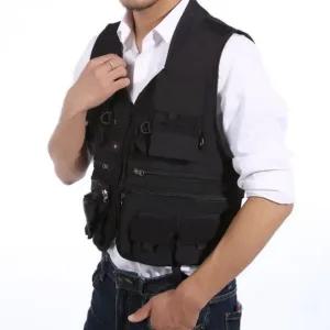 멀티포켓 낚시 레저 조끼 블랙 휴대용 수납 기능 (WFKNZVB)