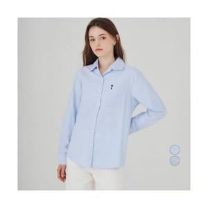 ELLE PARIS 로고 자수 레귤러핏 스트라이프 셔츠