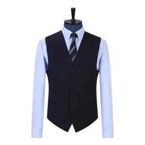[지이크]네이비 울 블렌디드 솔리드 5버튼 수트 베스트 PJVAH3011 H