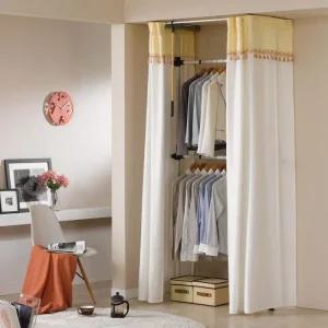 [라일리생활건강] Rly 조립식 슬라이딩행거 2단 서랍형 드레스룸 커버형