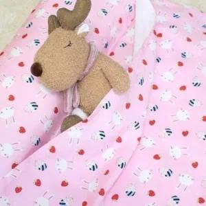 (수량선택 딸기토끼)인견 유아 어린이집 낮잠 여름 이불 배게 침구 세트 가방 딸기토끼