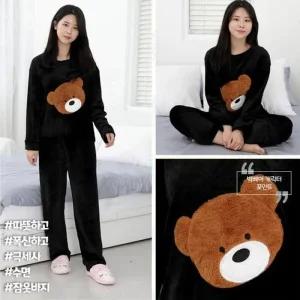 [피커]홈웨어 캠핑잠옷 빅베어 블랙 파자마파티 수면잠옷