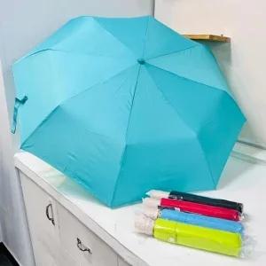 고품질 무지 우산 색상랜덤 폰지 나무손잡이 3단 일회용비닐우산 (WFFOFN8)