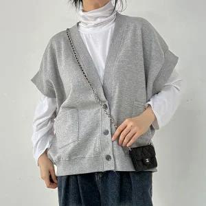 [아이우먼] 롱숄더버튼반팔조끼 RAV636M511 빅사이즈_P411116633