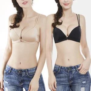 [피커]여성 볼륨업 신축성굿 앞 후크 비키니브라 브라 2색