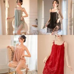 [피커]러블리 이벤트 리본 레이스 란제리 상하의 세트