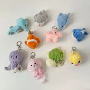 해양 친구들 속 모음 가방고리 동물 키링 10종 인형 귀여운 바다 캐릭터