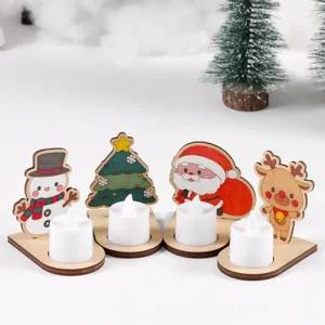 (선택 루돌프,눈사람)(CL) 크리스마스 팬시우드 캔들 양초 티라이트