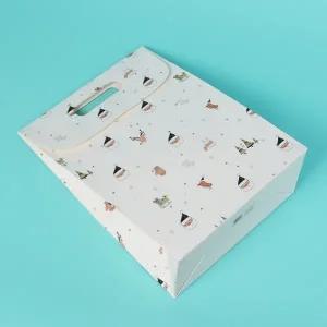 ( )크리스마스 손잡이 선물백 19x26.5cm(화이트) 쇼핑백