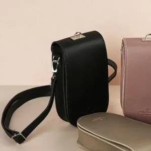 ( )미니 크로스백 덮개형 카드 지갑 가방 블랙