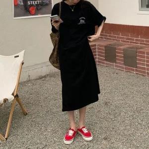 [하프클럽/]편하게 입을수있는 트임 포인트 캐주얼 박스 롱원피스