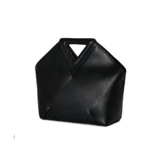 가죽 빅 위빙 토트백 크로스 파우치 가방 블랙 (WFKO4R8)