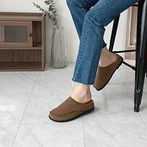 [엄지척]어글리 YURD0074 라운드 스웨이드 통굽 뮬 로퍼 슬리퍼