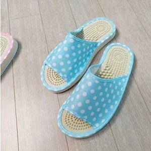 [엄지척]건강 ZTHU5384 지압거실화 여성용 도트 블루 실내슬리퍼