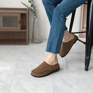 어글리 YURD0074 라운드 스웨이드 통굽 뮬 로퍼 슬리퍼