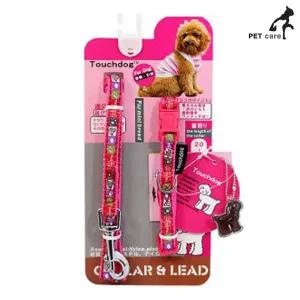 [알티피아]터치독 디자인 목줄 리드줄 (10mm) (핑크)