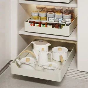 [콩심팥심]파스타철제정리대 서랍형트레이 양념통 선반 스틸수납함 슬라이딩