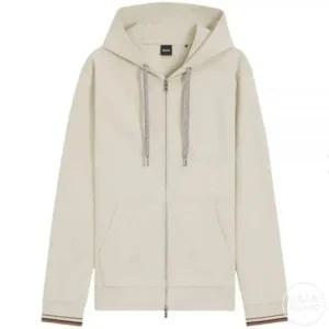 코튼 블렌드 집업 후드 티셔츠 화이트 베이지 5054342131