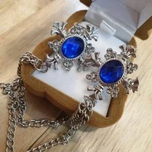 ( )남성 파티룩 블루 브로치 와이셔츠 코사지