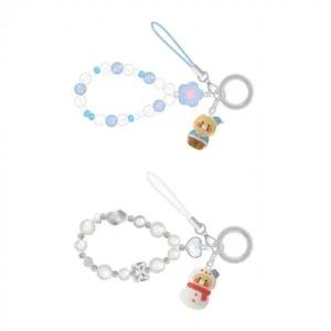 (색상 요정,눈사람)카카오프렌즈 윈터 피규어 비즈 스트랩 키링 겨울 요정 눈사람