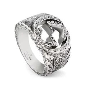 (백화점AS가능)(케이스+쇼핑백포함)선물포장  인터로킹 G 링 실버 반지 455302