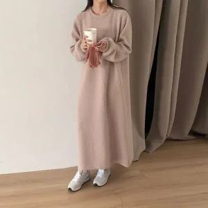 [보리보리/마미누리]기모 뮤골지원피스 임산부롱원피스 빅사이즈 겨울 임부복