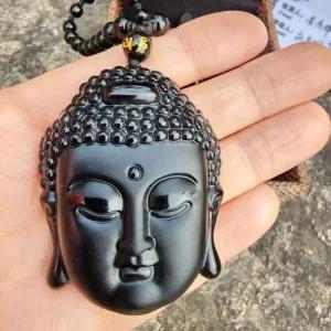 석가모니 얼굴 부처님 목걸이 천연 원석 행운 부적 악세사리 차걸이 문고리 인테리어 풍수 차 자동차 집