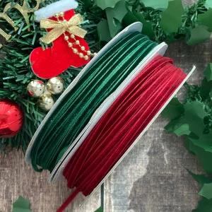 크리스마스리본 벨벳리본 3mmx45m 크리스마스장식 포장끈 끈 트리 데코 선물포장