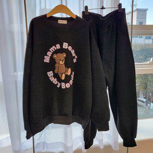 [아이우먼] 오버핏베어맨투맨세트 DLH019M412 빅사이즈