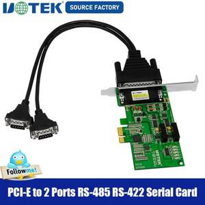 PCIE UT-792I용 광학 절연 기능이 있는 산업용 듀얼 포트 Express-RS-485 RS-422 직렬 카드 DB9 변환기