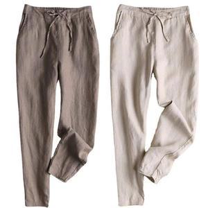 [BZEHJ522_49]여성 린넨 여름 시원한 바지 배기 핏 쿨