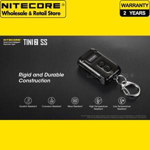 NITECORE TINI2 SS 스테인리스 스틸 버전 듀얼 코어 스마트 키체인 조명  OLED 디스플레이 포함  500 루멘