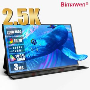 BIMAWEN 휴대용 모니터 노트북 144HZ 디스플레이 스위치용 게임 어도비 인치 SRGB 5K 16 화면