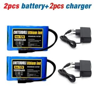 모니터 배터리 충전식 건전지 용량 126v 캠 50Ah 충전용 50000mah 슈퍼 팩 TV 12V 이온 새로운