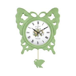 [골든벨]GB7016ng 고급 마블 나비 꽃 벽시계(그린)