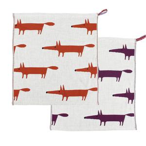 shmily 여우 일러스트 행주 욕실 유치원 어린이집 면 코튼 고리 타올 타월