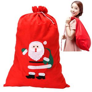 (산타핫딜)  70x50cm 대형 선물 가방/크리스마스 장식 보따리 주머니/성탄절 어린이집 소품/산타할아버지 멜가방/46번