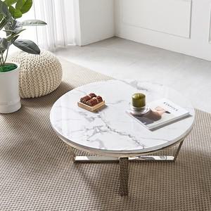 나무뜰 몬스 원형 대리석 실버 거실 테이블 CNM044