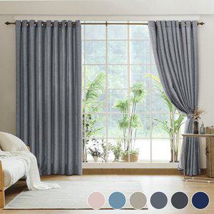 [라이크홈]프리미엄 햇빛차단 린넨st 암막커튼 1P/2P 작은창/긴창/대폭/특대형 6Colors