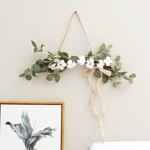 목화 유칼리툽스 조화 북유럽 가랜드